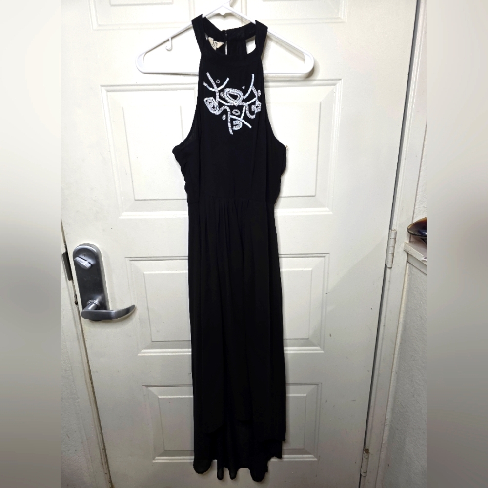 AND Elegant Black Halter Maxi Dress Size 8